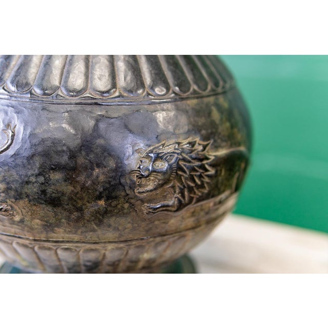 Hand-Forged Bronze Vase | Etruscan Revival For Sale - Image 15 of 17