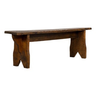 Late 19th Century French Provincial Rustic Pine Farmhouse Bench For Sale