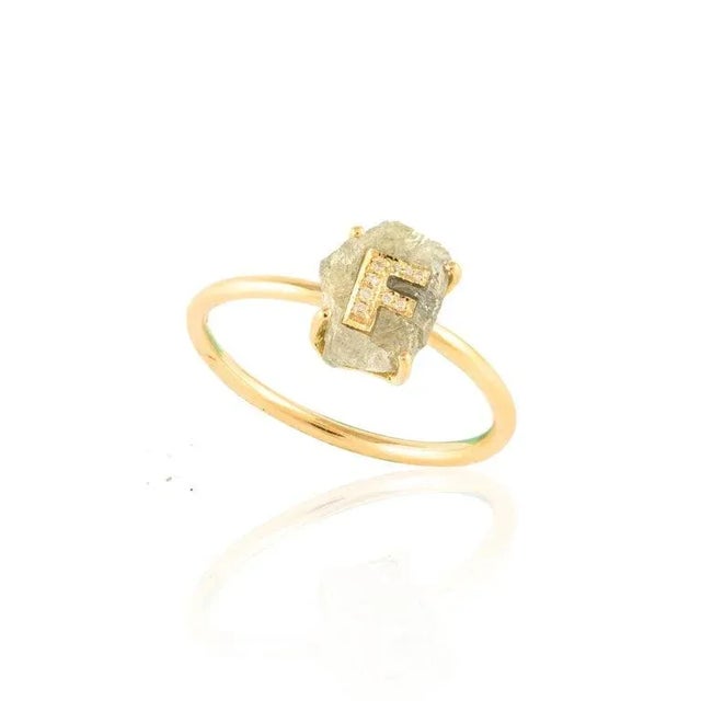 Modern Natural 1.02ct Diamond Ring Alphabet "F" Personalized (All Letters Available) For Sale - Image 4 of 13