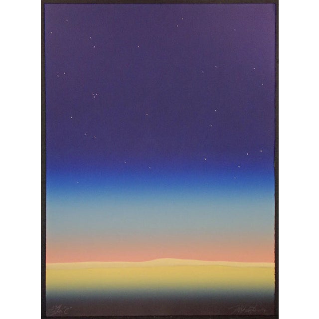 1980s 1984 "Starry Night" Minimalist Collagraph Triptych Etching by Noel DeGaetano - Set of 3 For Sale - Image 5 of 13