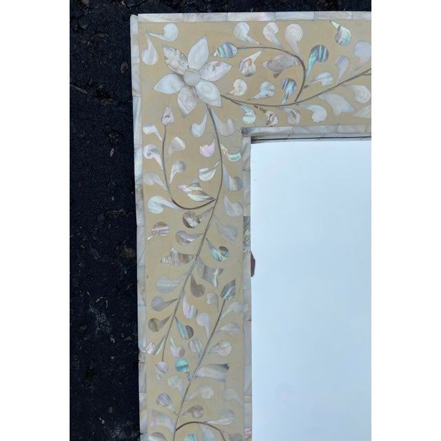 2000 - 2009 Vintage Mother of Pearl Inlay Mirror For Sale - Image 5 of 11
