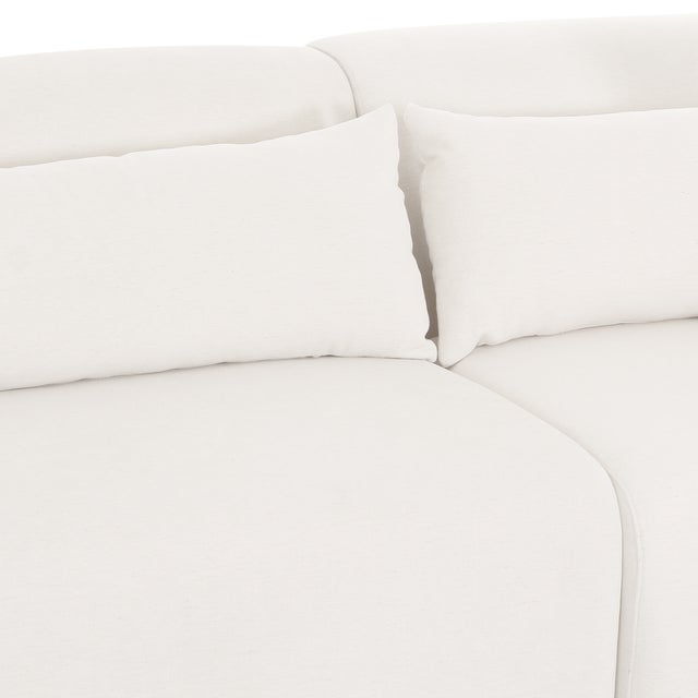 Tarra Cream Chenille Modular RAF Sectional For Sale - Image 4 of 5