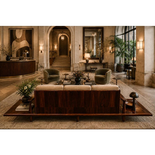 Sofa in Rosewood & Mohair by Liceu De Artes E Ofícios, Brazilian Modern, 1960s For Sale - Image 16 of 18
