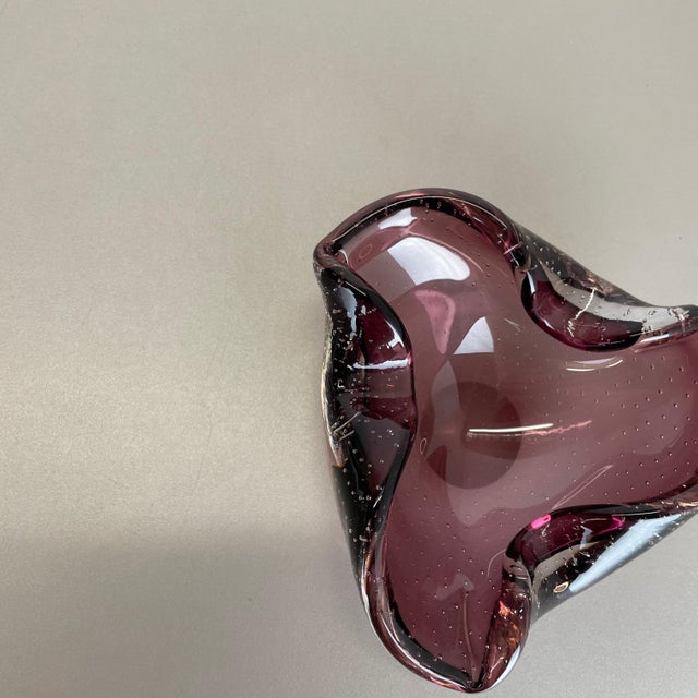 Large Pink Murano Bubble Glass Bowl or Ashtray, Italy, 1970s For Sale - Image 13 of 18