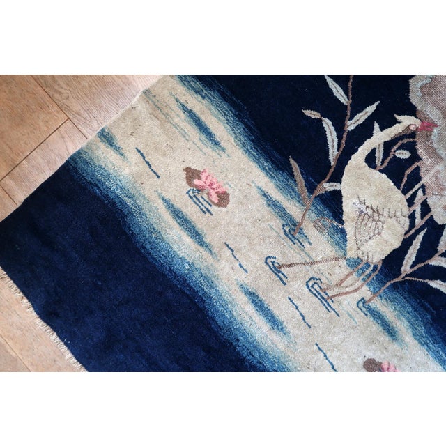 Textile 1890s, Antique Chinese Peking Rug With Crane Design 3 X 5 For Sale - Image 7 of 14