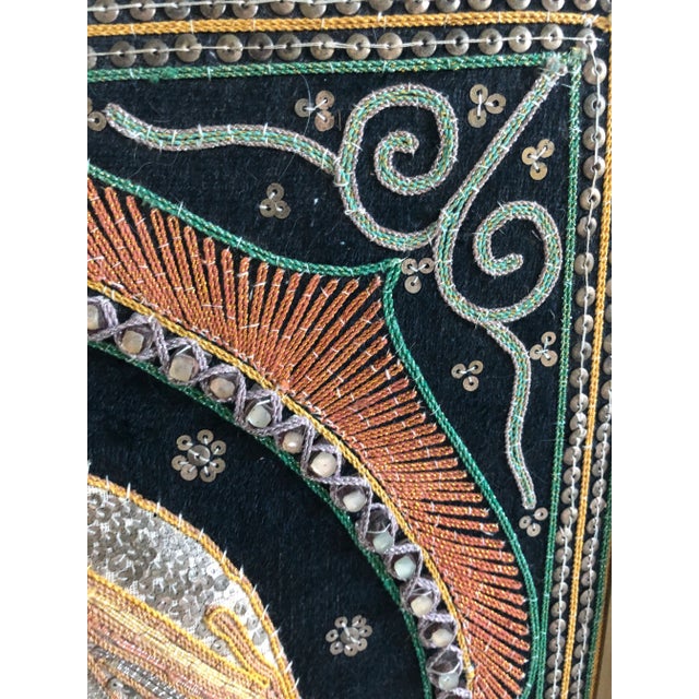 1960s Burmese Elephant Kalaga Tapestry-Framed For Sale In Houston - Image 6 of 8