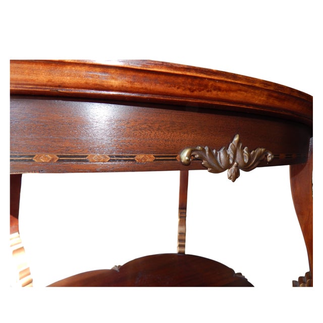 Wood Louis XV Style Mahogany Two-Tier Center Table, Early Century For Sale - Image 7 of 11