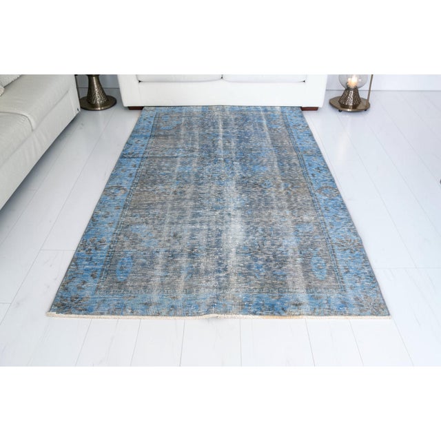 Blue Oushak Anatolian Area Rug For Sale - Image 10 of 10