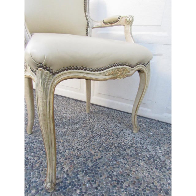 Set of Six Painted French Louis XV Style Dining Chairs For Sale - Image 12 of 18