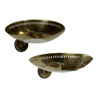 Mid 20th Century Mid-Century Modern Lightolier Atomic “Ufo” Brass Wall Sconces - a Pair For Sale