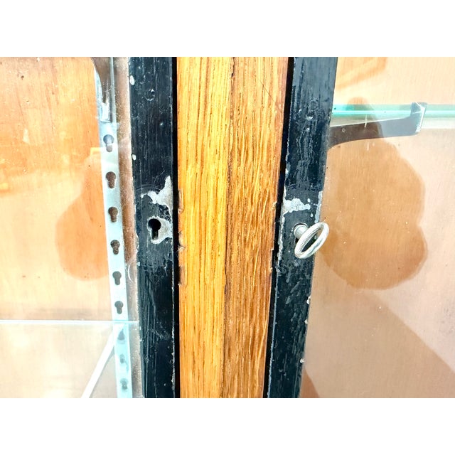 Wall-Mounted Oak and Glass Display Case from Siegel Paris, 1950 For Sale - Image 13 of 18