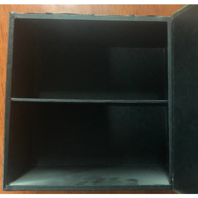 Traditional Faux 5 Volume Leather Box For Sale - Image 3 of 3