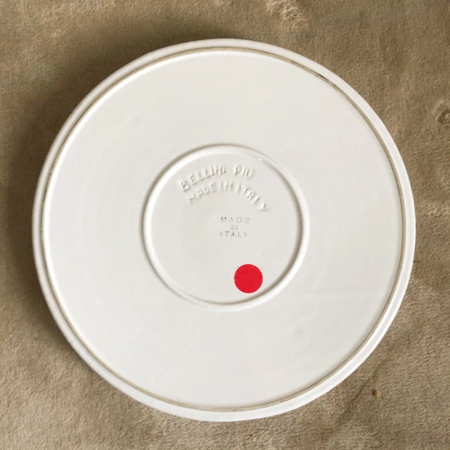 Bellini Italian Pottery Red Flowers Tray For Sale - Image 4 of 5