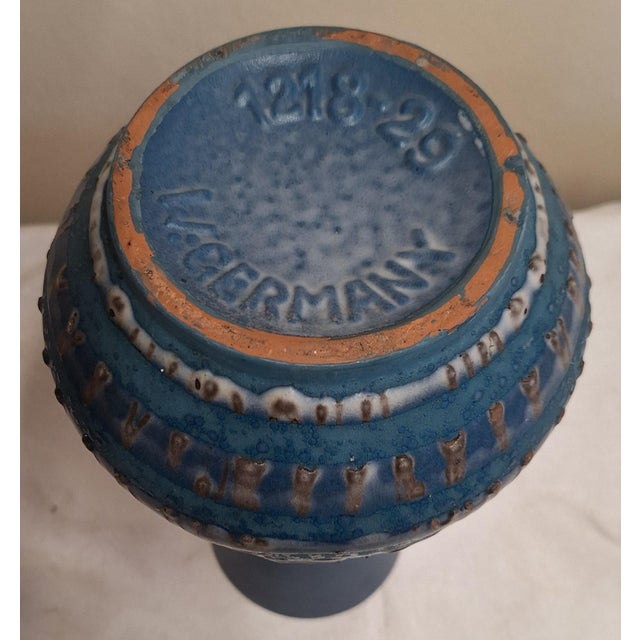 Mid-Century Blue-Gray Glazed Vase from Carstens, Germany, 1960s For Sale - Image 4 of 5