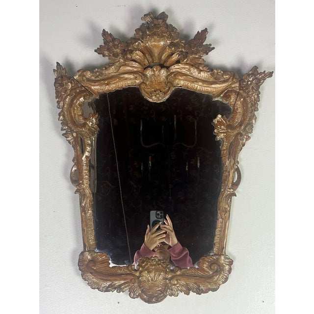 Brass 19th C. Italian Rococo Style Mirror For Sale - Image 8 of 13