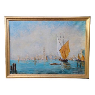 Ernest Viallate, View of Venice, Early 20th Century, Oil on Canvas, Framed For Sale