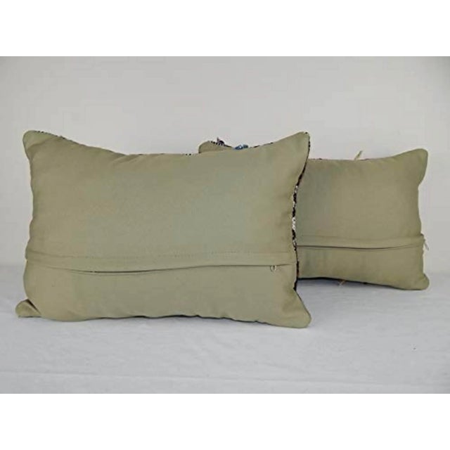 1990s Traditional Kilim Style Cushion Set of Two For Sale - Image 5 of 6