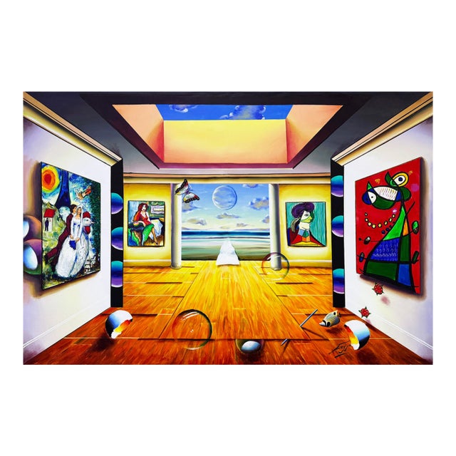 Grand Collection, Huge Original Painting on Canvas, Hand Signed, Picasso Miro For Sale