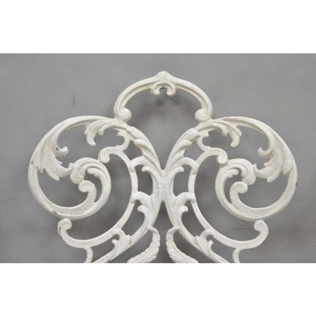 Vintage Art Nouveau Style Trojan Scrolling Cast Aluminum Dining Chairs Set of 4 For Sale - Image 16 of 18