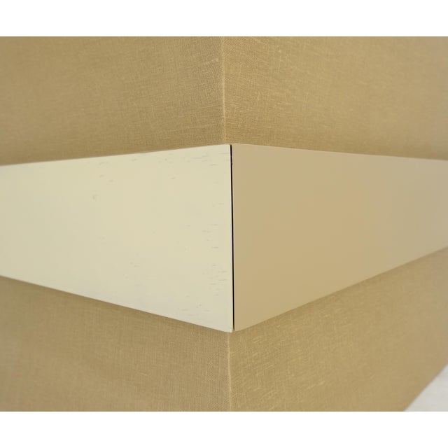 Linen Wrapped Ernest C. Masi "Sheaf of Wheet" Shape One Drawer End Table For Sale - Image 10 of 12