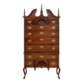 Queen Anne Style Mahogany Highboy For Sale