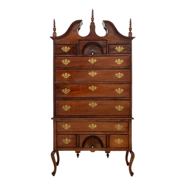 Queen Anne Style Mahogany Highboy For Sale