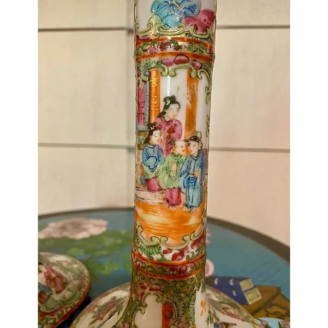 Pair of Antique Rose Medallion Candlesticks, Circa 1860 For Sale - Image 9 of 12