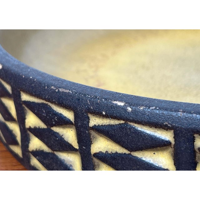 Large Mid-Century Modern Danish Studio Pottery Yellow Bowl from Frank Keramik, 1960s For Sale - Image 11 of 17