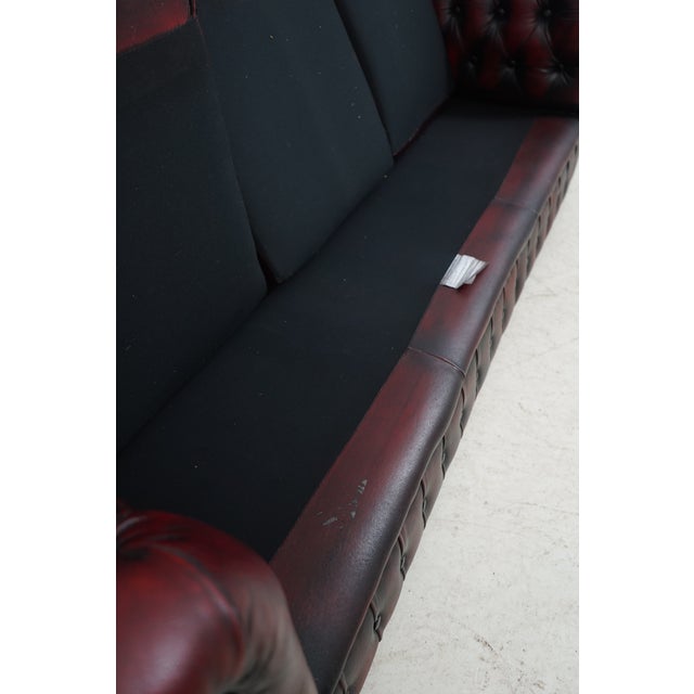 English Style Leather Tufted Chesterfield Sofa For Sale - Image 17 of 18