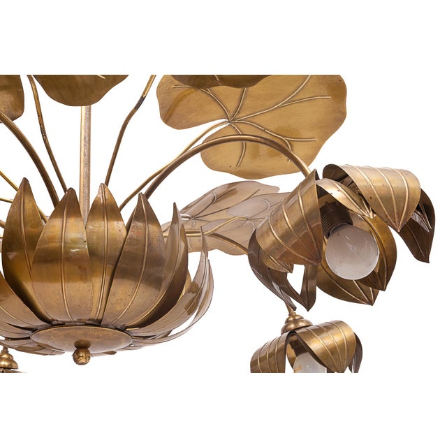 Water Lily Chandelier from Maison Jansen, 1970s For Sale - Image 9 of 12