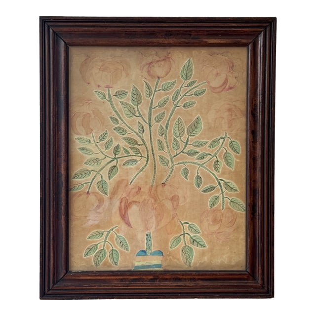 Early 19th Century Peonies Watercolor - Unknown Artist For Sale