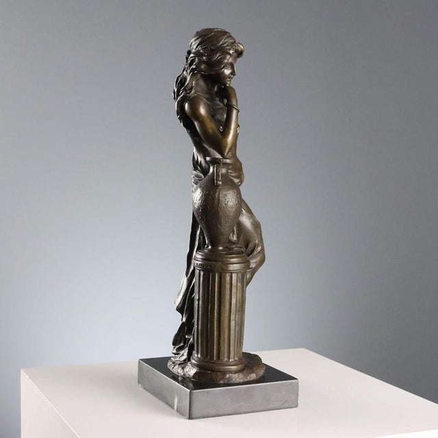 Metal Bronze Female Figure by Emile Louis Picault For Sale - Image 7 of 10