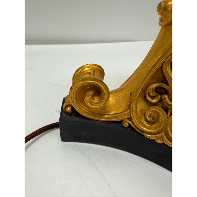 Bronze Neoclassical Parcel-Gilt and Patinated Bronze Tripod Zoomorphic Lamps C. 1900 Attributed to Edward F. Caldwell & Co. For Sale - Image 8 of 17