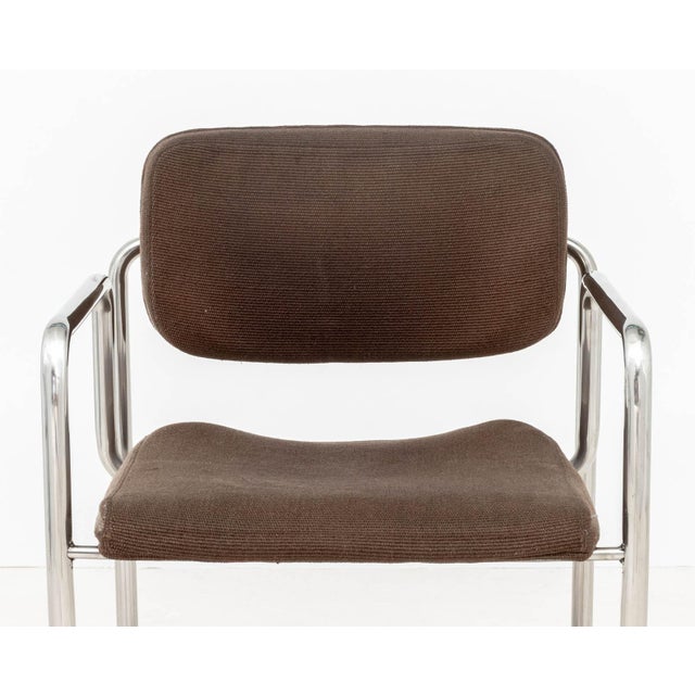 Metal Bauhaus Upholstered Chrome Armchair For Sale - Image 7 of 8