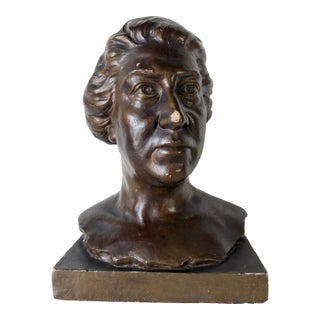 Vintage L. Baldaccini Classical-Style Plaster Woman Bust Sculpture For Sale