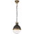 Hicks Small Pendant in Bronze and Hand-Rubbed Antique Brass with White Glass Designer: Thomas O'Brien Canopy: 4.75" Round...
