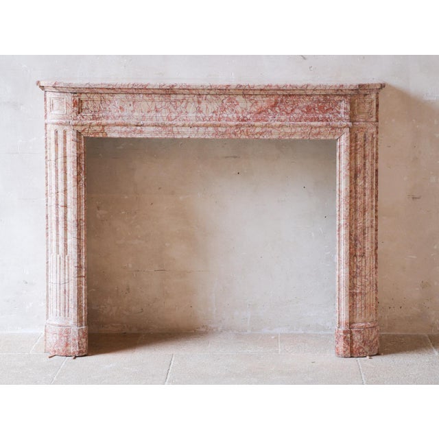 Antique French Marble Fireplace in Pink Tones For Sale - Image 13 of 13