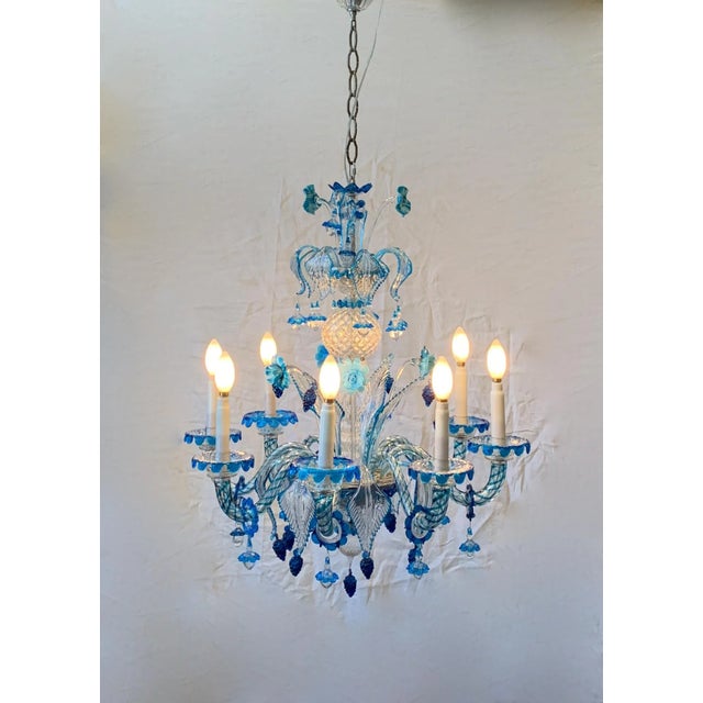 Vintage Murano Glass Chandelier Vintage from Company a.v.e.m. For Sale - Image 4 of 9