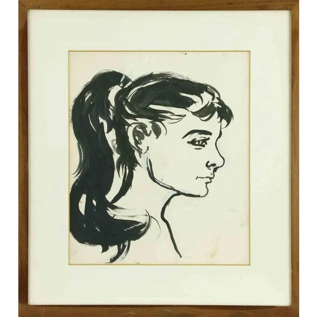 Marcello Muccini, Portrait, 1970s, Drawing, Framed For Sale - Image 4 of 4