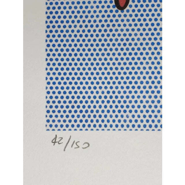 American 1980s After Roy Lichtenstein "Red and White Brushstrokes" Limited Edition Lithograph For Sale - Image 3 of 8