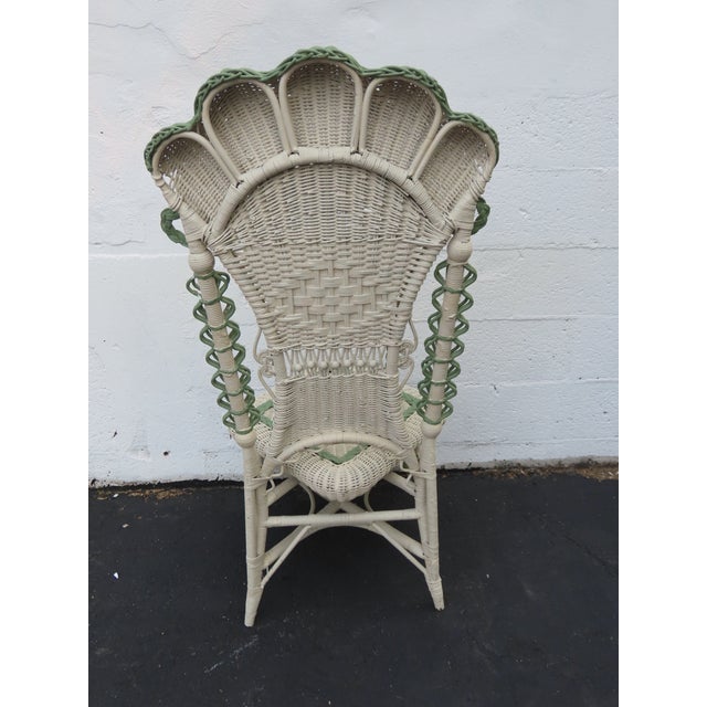 Victorian Woven Wicker Side Accent Chair 6590 For Sale - Image 4 of 17