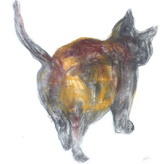"Little Kitty" Contemporary Pastel Drawing, by Martha Holden.. For Sale