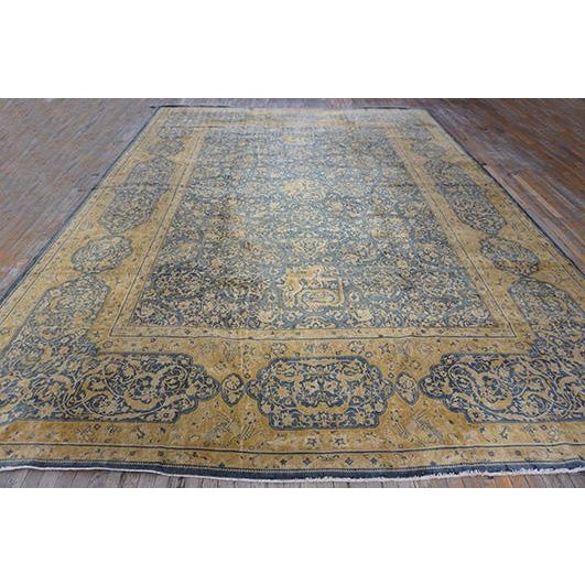 A magnificent and exceptionally rare Antique Persian Bakhtiari (Lorestan) carpet, circa 1830. Measuring 10' 10" x 14' 9",...