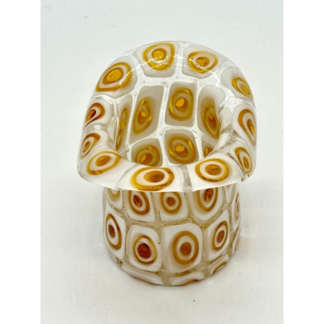 Toso Murano Vintage Fratelli Toso Murano Art Glass Bull's Eye Top Hat For Sale - Image 4 of 8