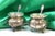 Silver Salt and Pepper Shakers Glass Cores and Embossed Spoons, Set of 4 For Sale - Image 3 of 7