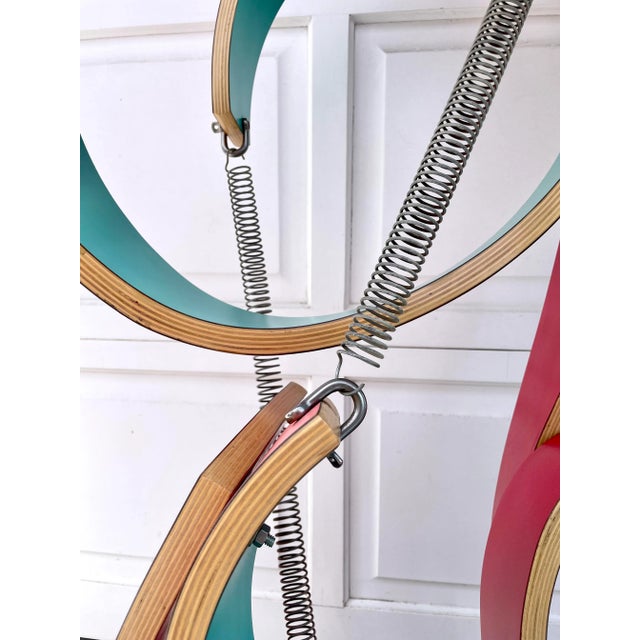1987 Modern Original Signed Colorful Abstract Ribbon Wall Sculpture For Sale - Image 11 of 12