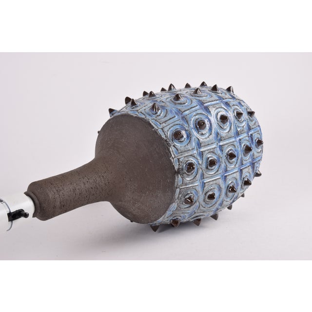 Textile Danish Tall Sculptural Table Lamp by Jette Hellerøe for Axella, 1970s For Sale - Image 7 of 14