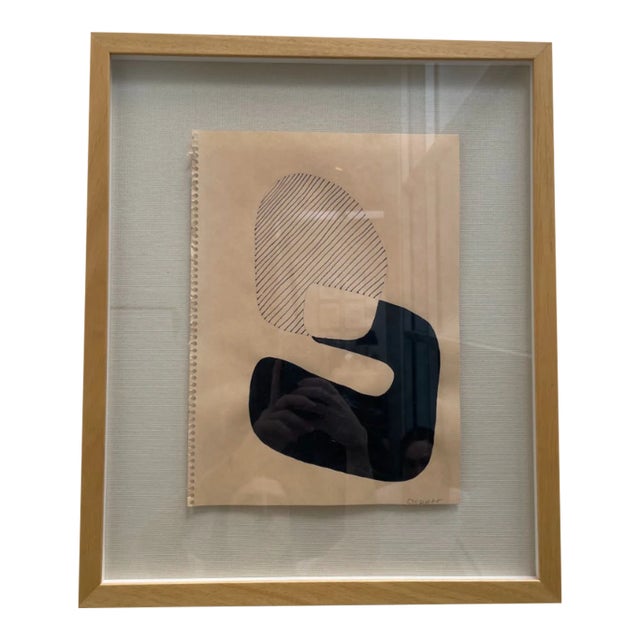 Contemporary Abstract Mixed-Media Drawing, Framed For Sale