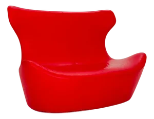 Italian Papilio High Back Loveseat Sofa in Red Leather by Naoto Fukasawa for B&B Italia, Italy, 2010s