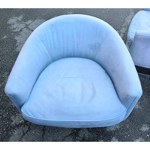 Pair of Mid-Century Chrome Strap Barrel Lounge Chairs Attributed to Finn Andersen for Selig For Sale - Image 15 of 15